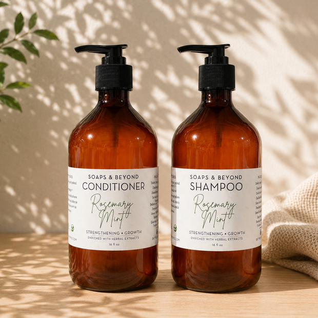 Rosemary & Mint Strengthening Shampoo and Conditioner.